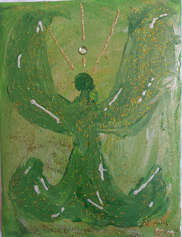 Engelbild "Erzengel Raphael" Erzengelbild mit Acryl
